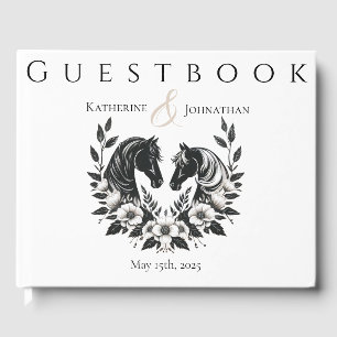 Country Wedding-Horses and Flowers Guest Book