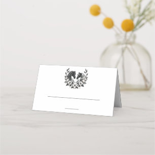 Country Wedding-Horses and Flowers Place Card
