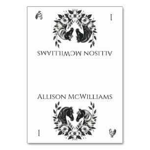 Country Wedding-Horses and Flowers- Poultry Table Number