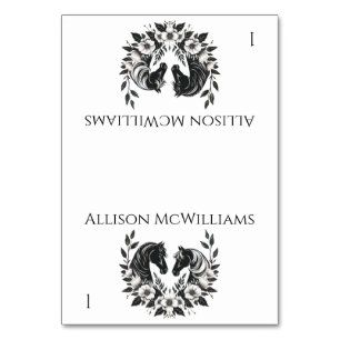 Country Wedding-Horses and Flowers Table Number