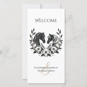 Country Wedding-Horses and Flowers-Wedding Program