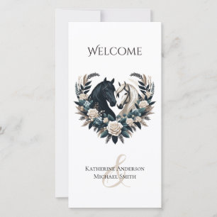 Country Wedding-Horses in Love-Wedding Program