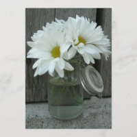 Country Wedding Invitation Daisies Mason Jar