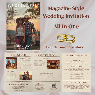Country Wedding Magazine Cover Invitation