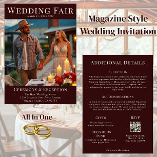Country Wedding Magazine Cover  Invitation