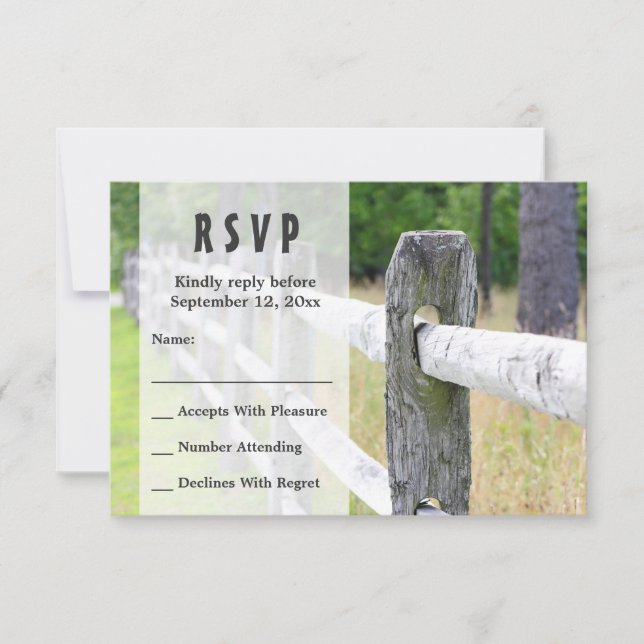 Country Wedding RSVP Card (Front)