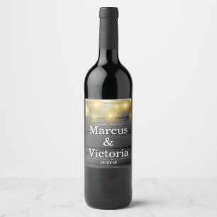 Country Wedding Rustic Weatherboards Anniversary Wine Label