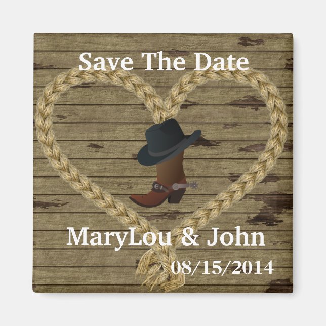 Country  WEDDING Save The DATE Magnet (Front)