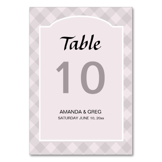 Country Wedding Table Number (Front)