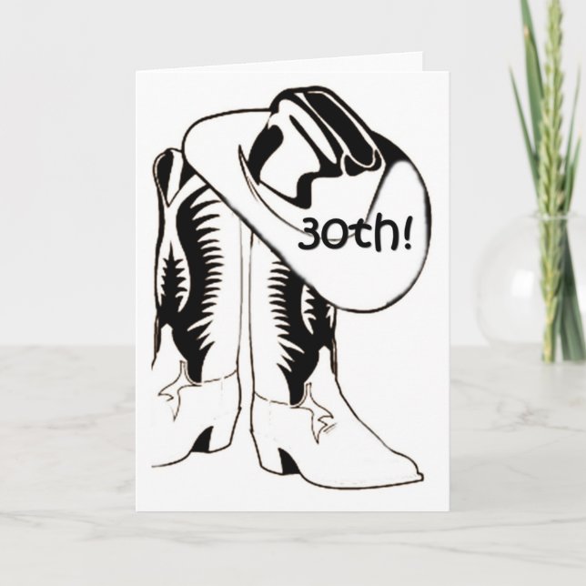 COUNTRY WESTERN 30th BIRTHDAY WISH Card (Front)