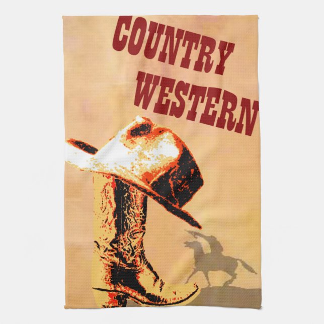 Country Western American MoJo Kitchen Towel (Vertical)