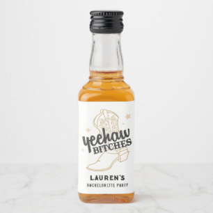 Country Western Bachelorette Mini Bottle Favour Liquor Bottle Label