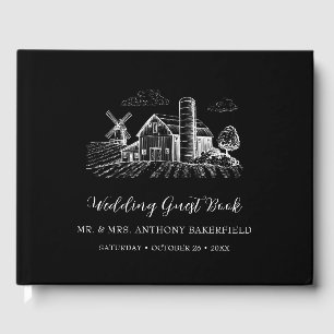 Country Western Barn Wedding Guest Book