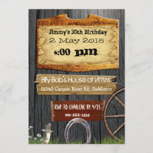 Country Western Birthday Invitations