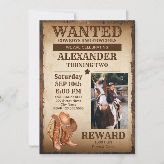 Country Western Birthday Party Invitation (Front)