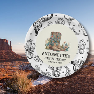 Country Western Birthday Party Paper Plate