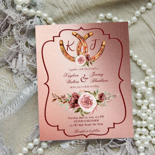 Country western boho rustic wedding budget invite