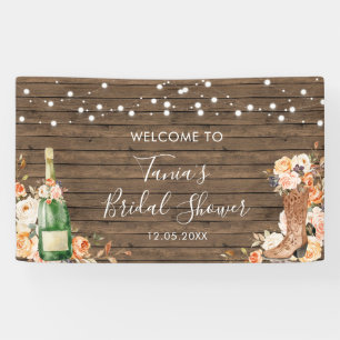 Country Western Boots and Bubbly Large Banner