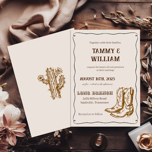 Country Western Boots Wedding Invitation (Creator Uploaded)