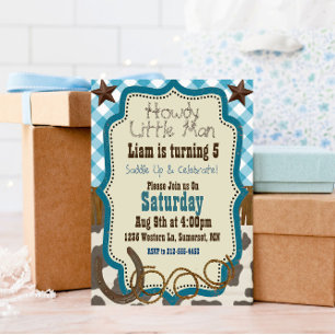 Country Western Boy Birthday Invitation