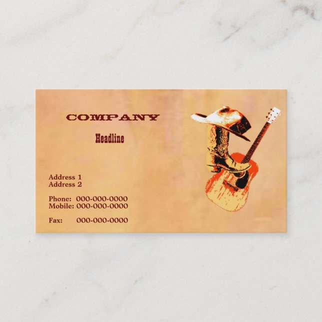 Country Western Business Card (Front)