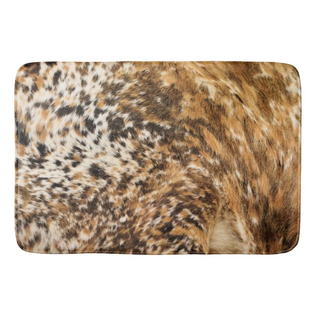 Country Western Chic Swirl Cow Hide Prints Bath Mat (Front)
