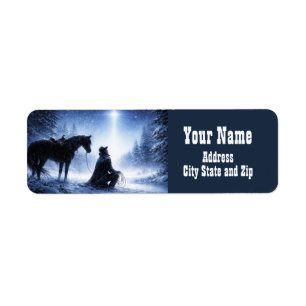 Country Western Christmas Cowboy Return Address