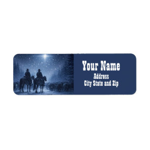 Country Western Christmas Cowboys Return Address