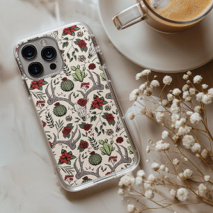 Country Western Christmas Floral Deer Head Skull iPhone 13 Pro Max Case