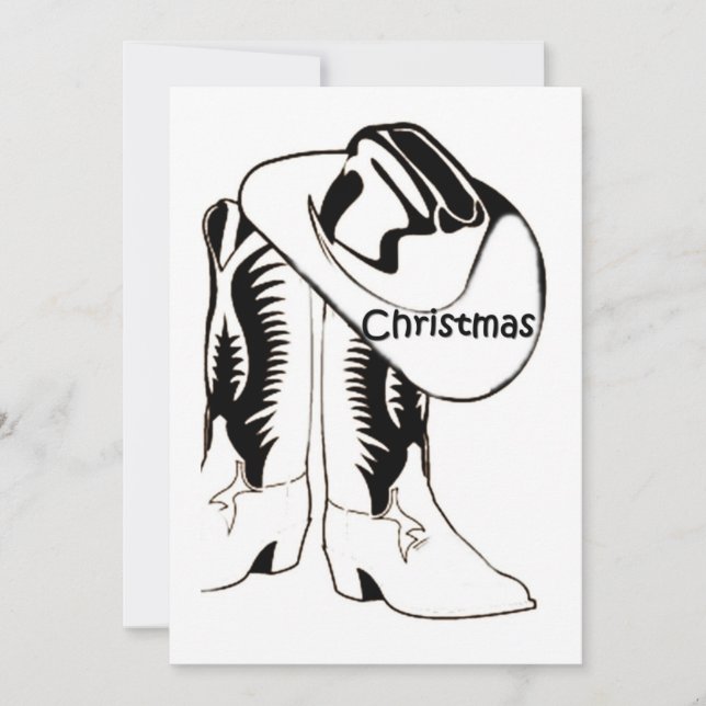 COUNTRY WESTERN CHRISTMAS PARTY INVITATION (Front)