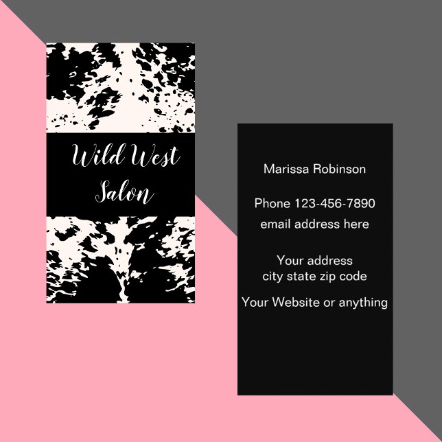 Country Western Cow Pattern Theme Business Card (Creator Uploaded)