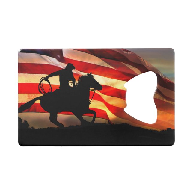 Country Western Cowboy and Flag (Front (Horizontal))