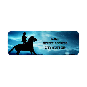 Country Western Cowboy and Horse Return Address