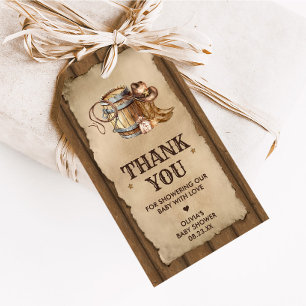 Country Western Cowboy Baby Shower Favour Tags