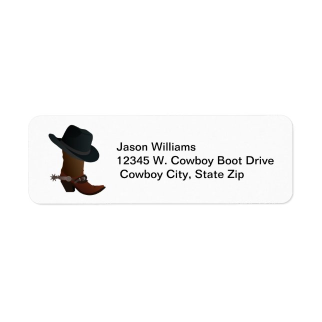 Country Western Cowboy Boot Hat Spurs Personalised (Front)