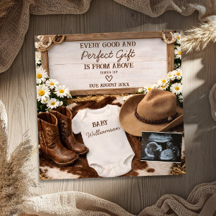 Country Western Cowboy Boots Baby Reveal Pregnancy Announcement