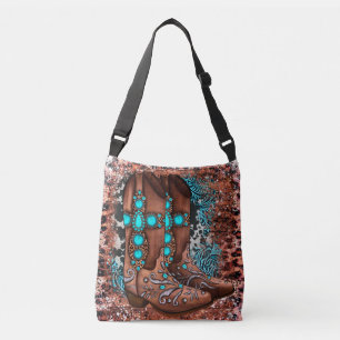 Country Western Cowboy Boots Crossbody Bag