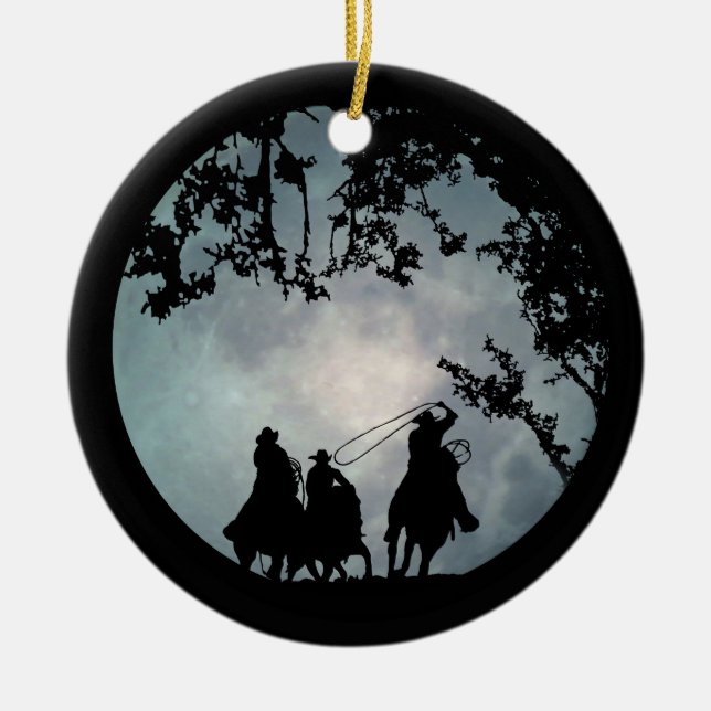Country Western Cowboy Christmas Ornament (Front)