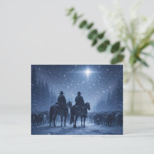Country Western Cowboy Christmas  Postcard