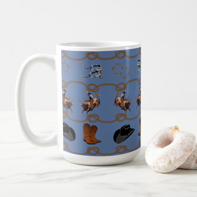 Country Western Cowboy  Coffee Mug (With Donut)