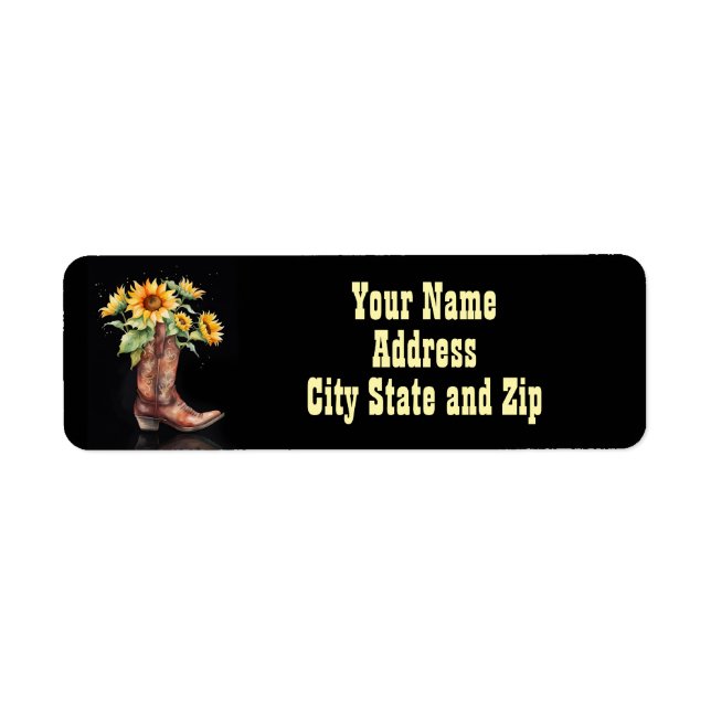 Country Western Cowboy Cowgirl Return Address (Front)