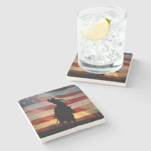 Country Western Cowboy  Drink Stone Coaster
