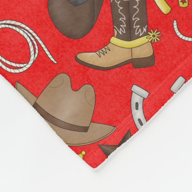 Country Western Cowboy Fleece blanket (Corner)