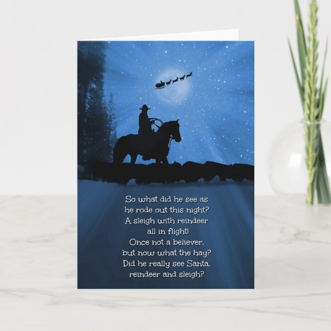 Country Western Cowboy Holiday Christmas Card (Front)