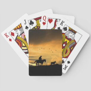 Country Western Cowboy Horse and Steer Playing Cards