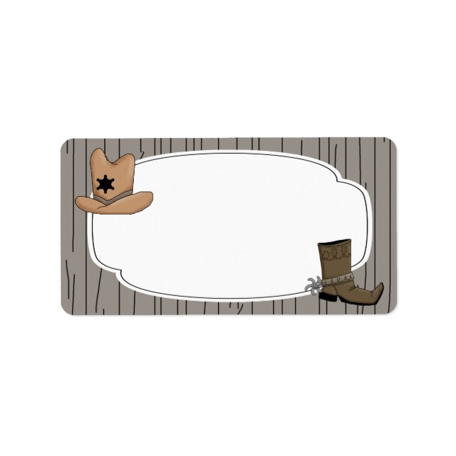 Country Western Cowboy Label (Front)