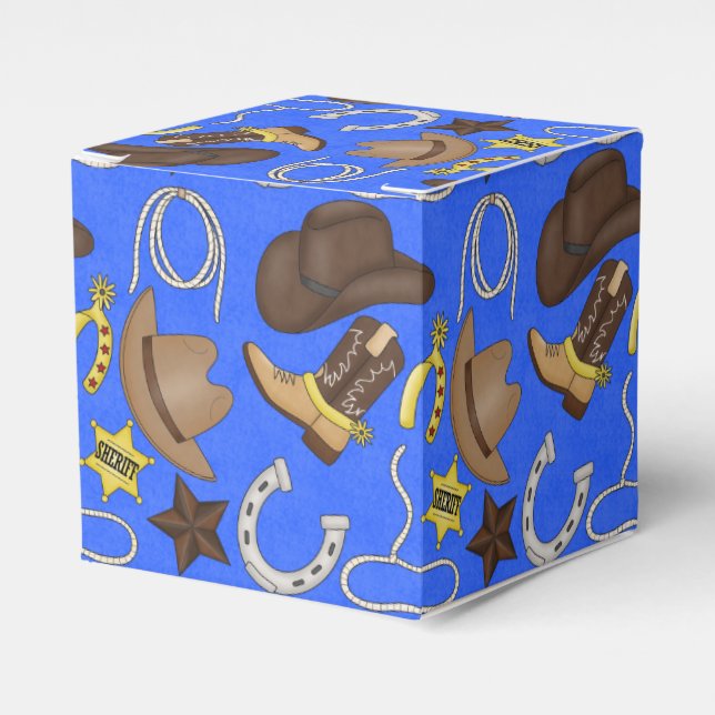 Country Western Cowboy pattern gift box (Front Side)