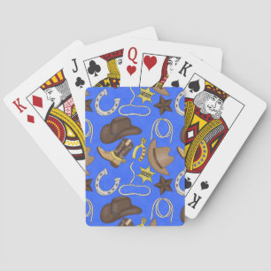 Country Western cowboy pattern playing cards