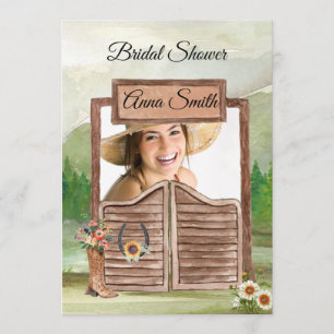Country Western Cowboy Photo Bridal Shower Invitation