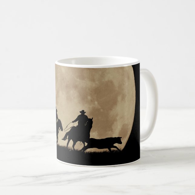 Country Western Cowboy Roping Coffee Mug (Front Right)